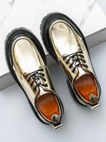 Casual Men Versatile Business Shoes, Korean Style Thick Sole Lightweight Dress Shoes For Work, Party, Wedding, Fashion