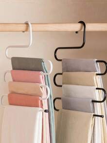 1pc Multi-Functional S-Type Pants Hanger For Closet Storage Magic Trousers Rack Space-Saving Pants Organizer For Household Multiple Layers Clothes Hanger Clip Organizer For Skirts Dresses Shorts Cargo Pants Storage - Keep Your Closet Tidy - Multicolor - View 6