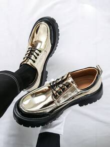 Casual Men Versatile Business Shoes, Korean Style Thick Sole Lightweight Dress Shoes For Work, Party, Wedding, Fashion