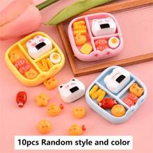 10pcs/20pcs Random Cute Simulated Rice Ball Accessories, DIY Miniature Food Decoration, Micro Landscape Decor, Multi-Function Ornament For Universal Holidays