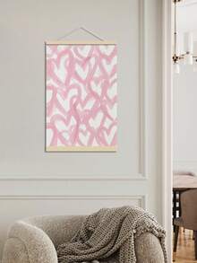 1件套时尚粉色爱心帆布画套装 - 非常适合女孩卧室和婴儿房装饰，时尚爱心墙贴，情人节礼物，无框 - 彩色 - 查看 6