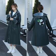 Lächelnde Panda Mode Regenjacke mit verlängertem EVA Material, haltbar und atmungsaktiv für Herren und Damen, geeignet für Outdoor Wandern | Elektrisches Fahrrad Fahren Regenjacke