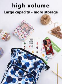 1pc New Diy Wool Crochet Hook Knitting Tool Storage Bag, Living Supplies Miscellaneous Storage, Women Men's Backpack Outdoor Travel Oversized Capacity Portable Shoulder Bag, Suitable For Long And Short Distance Travel Use, A Large Number Of Items To Carry, Holiday Gifts
