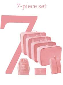 Juego de 9 en 1 Organizador de almacenamiento de viaje, cubos de embalaje plegables para el equipaje que incluyen bolsa de aseo, bolsa de maquillaje, bolsa de ropa interior, bolsa de zapatos, organizador de lencería y calcetines, bolsas de almacenamiento plegables para la ropa, adecuado para maletas