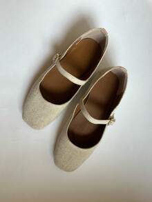 Sandalias planas tipo merceditas - Beis - Ver 7