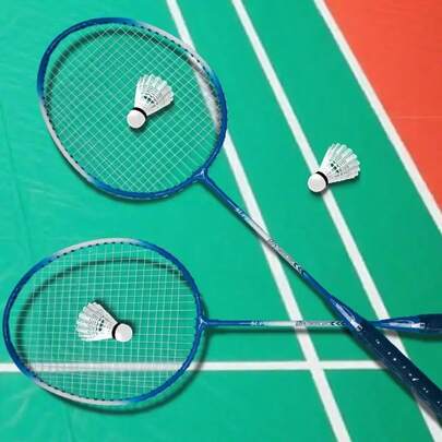 2 Badminton Rackets In A Set, Made Of Iron Alloy, Lightweight And Durable, With Sponge Handles, Available In Multiple Colors, With A Carrying Box, Suitable For Outdoor Sports, Leisure Use, Ideal For Holiday Gifts
