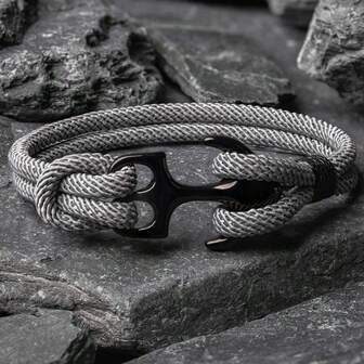 1 件航海绳和锚形手链，男女时尚腕带，旅行配件