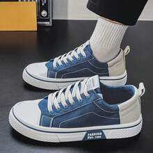 2025 New Summer Canvas Shoes For Men Breathable Low-Top Niche Cloth Shoes For Boys  Sports Leisure All Match Board Shoes - 藍色 - 查看 11