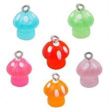 5/10/15pcs/Set Colorful Small Mushroom DIY Necklace, Earring, Keychain, Pendant, Bag Charm Decorative Accessories, Versatile & Unique