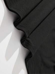 Camiseta Casual para Hombre con Logo de Capitol Records - Cuello Redondo, Ajuste Regular, Ligera Elasticidad, Tejido de Punto, 180g/m² - Camiseta de Color Sólido de Verano para Adultos - Negro - Ver 5