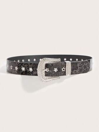 1 件街头风格星形音乐节 Y2K 风格女士腰带，秋季、万圣节