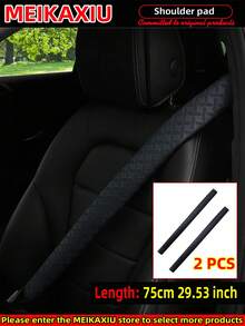 MEIKAXIU 1 Stück/2 Stück PU-Leder geprägter, weicher & bequemer verlängerter Autosicherheitsgurt Schulterpolster, 75cm/29,5 Zoll universelles Auto Interieur Zubehör, Gurt Dekoration & Druckentlastung - 75 cm 29,53 Zoll - Übersicht 2