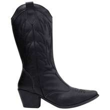 D'Girls Women's Western Country Rodeo Cowboy Boots, High Shaft Comfortable, Via Angel 9002 Vintage Embroidered - 黑色 - 查看 1