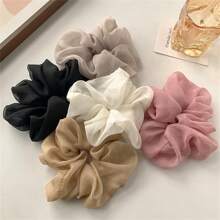 1 Peça Scrunchie de Chiffon Elegante, Laço para Cabelo Feminino, Acessório de Cabelo para Rabo de Cavalo, Coque, Scrunchies e Laços de Cabelo