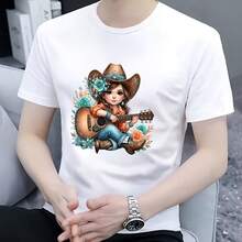 1/2/3 miếng dán chuyển nhiệt hình cô gái dễ thương chơi đàn ghita - Thiết kế hoa và phương Tây, Chất liệu PVC bền, Miếng dán DIY có thể giặt bằng máy cho quần áo, túi xách, mũ, gối - Nhiều màu - Xem 9