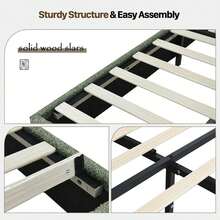 Twin/ Full/ Queen/ King Size Bed Frame, Upholstered Platform Bed Frame With Pillow Headboard, Soft Cloud Bed Frame, No Box Spring Required, Easy Assembly, Beige/ White/ Pink/ Grey/ Blue/ Green, Twin/ Full/ Queen/ King * Bed Frame Queen Queen Bed Frame Bed Frame Full Full Size Bed Frame King Size Bed Frame Twin Bed Frame Room Decor Home Decor Christmas Decor Bedroom Decor Valentine Day Decor Storage Living Room Decor Furniture House Decor - Green - View 5