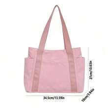 1 件男女休闲单肩包，大容量手提包学生书包，纯色单肩包，健身包旅行包，学校和工作用手提包