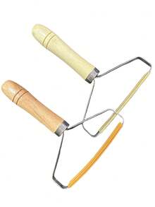 1pc Random Pet Wood Handle Dematting Tool, Cleaning Grooming Brush, Effective Handheld Fabric Defuzzer With Wood Handle - Manual Pet Hair And Fluff Remover, Suitable For Wool, Cashmere, Knitted Fabric - Durable Portable Double-Sided Defroster