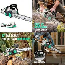 Litheli Sierra De Cadena Inalambrica De 12 Pulgadas 40 V 2.0 Ah Motosierra Electrica Para Arboles Poda Corte De Ramas Patio Bateria De Jardin Y Cargador Incluidos - as pic - View 1