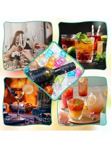 12/24 Reusable Plastic Ice Cubes – Washable & Freezable Ice Blocks For Smoothies, Coffee, Bars, Parties & Holiday Celebrations – Perfect For Christmas, Easter & Thanksgiving