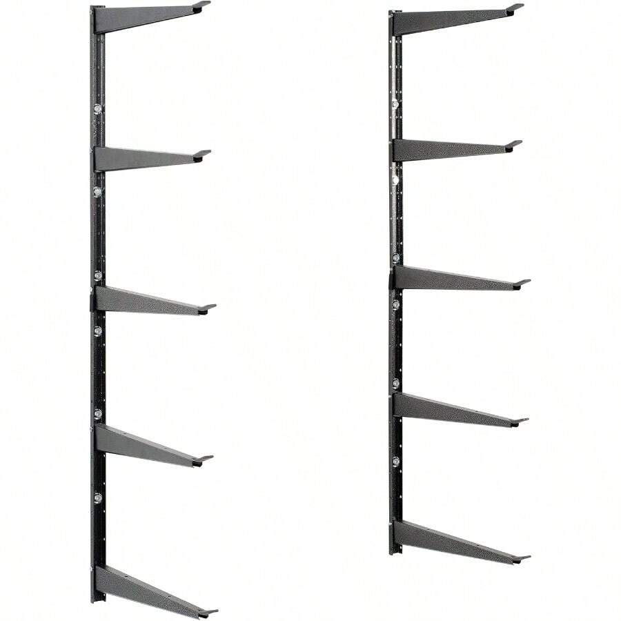 Heavy-Duty Storage Rack - Wall-Mounted Lumber Rack For Garage, Shed, Basement - Adjustable Arms For Tools, Gear, Equipment - Strong Durable, 800lb Capacity - Easy To Install, Hardware Included - 5-Tier - View 1