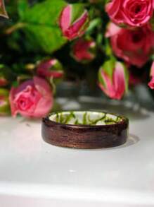 1 anel de resina com flor seca feito à mão para mulheres