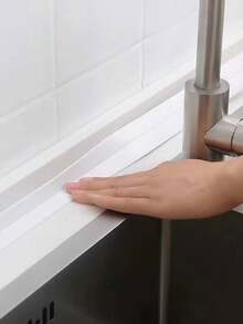 1pc Toilet Sticker, Waterproof Sealing Strip, Kitchen Stove Countertop Anti-Oil Sticker, Mold-Proof Wall Corner Bathroom Water Resistant Sealing Strip - White - View 3