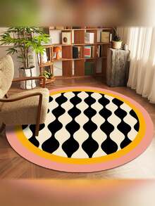 High Quality Swan Plush 5mm Thick Soft Material Round Living Room Carpet, French Cream Style Bedroom Bedside Plush Rug, Luxury Cream Yellow Sofa Coffee Table Chair Soft Floor Mat - Multicolor - View 7
