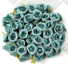 20Pcs 2cm Mini Rose Artificial Flowers Heads For Home Decor Wedding Decoration Fake Flowers DIY Wreath Scrapbook Gifts Accessory