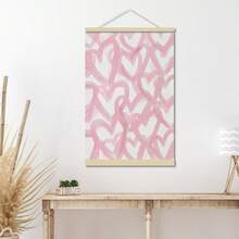 1件套时尚粉色爱心帆布画套装 - 非常适合女孩卧室和婴儿房装饰，时尚爱心墙贴，情人节礼物，无框 - 彩色 - 查看 18