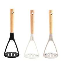 Herramientas de cocina transfronterizas Prensa de patatas de silicona Prensa de ajo Prensa de patatas Resistente a altas temperaturas - Blanco - Ver 6