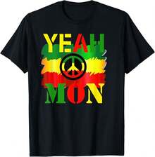 1 Pack Men's T-Shirt Jamaica Vacaciones Reggae Colores Sí Mon Camiseta de hombre - Negro - Ver 1