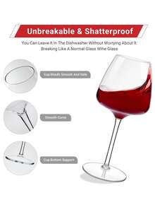 MICHLEY 2/4/6 件漂浮酒杯，适用于泳池，480 毫升/17 盎司，牢不可破，透明 Tritan 塑料高脚红酒杯，鸡尾酒果汁杯，非常适合海滩酒吧露营，可用洗碗机清洗，是送给父亲的礼物