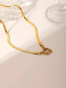 1 件女士不锈钢 18K 镀金蛇骨链项链 - 金黃色 - 查看 3