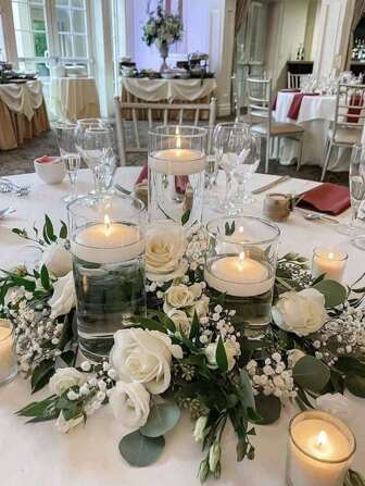 1/6/10/16 Pezzi Porta Candele galleggianti in vetro trasparente, Porta Candele in Vetro Borosilicato Colonna Ultra Sottile, Vaso Alto Resistente al Calore, Cene Romantiche alla Luce di Candela - San Valentino, Matrimonio, Feste, Decorazione da Tavolo (Candele Acquistabili Separatamente)