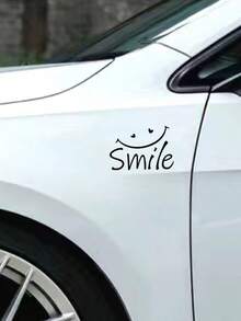 1 件黑色[笑脸]汽车贴纸，创意个性化汽车外部贴花贴纸，适用于汽车、笔记本电脑和所有型号
