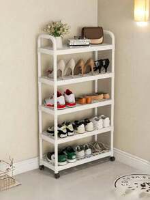 1pc Shoe Rack, Simple Home Storage Rack For Flowers & Plants, Movable Bathroom Shoe Rack - Multicolor - View 5