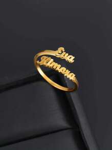 [Personalizado] 1 pieza Anillo abierto de acero inoxidable multicapa con diseño de nombre para mujer, anillos casuales de moda para fiesta, celebración festiva, partido diario, regalo para ella, anillo de amistad, útiles escolares, vuelta al colegio, regalos escolares para oficina, para la escuela, en la clase, como regalos para maestros, universitarios, coleagues, dormitorios, maestros y niñas, adolescentes, estudiantes de secundaria, secundaria y preparatoria, y estudiantes universitarios