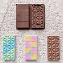 1pc 2 Designs Rectangle, Triangle And Square Silicone Chocolate Bar Mold, Dubai Chocolate Bar, Nuts Chocolate Bar, Cookies, Cake, Baking Tool - Coffee Brown - View 6
