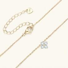 Colar Elegante Feminino de Moissanite Colorido e Deslumbrante, Incrustado com Quatro Moissanites Coloridos - Joias Femininas Ideais para Noivado e Casamento, Presente Perfeito para Dia dos Namorados, Páscoa, Dia das Mães, Ação de Graças e Natal