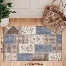 1 tấm thảm chùi chân in họa tiết hoa và hình học cổ điển, thảm nhà bếp mềm mại chống trượt thấm hút có thể giặt bằng máy, thảm trang trí nhà hình chữ nhật lông thấp chống bụi bẩn cho phòng tắm, phòng ngủ, nhà bếp, phòng giặt ủi - Nhiều màu - Xem 4