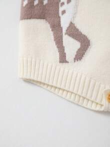 Enterizo de punto con estampado de ciervo lindo para bebé, para verano - Beis - Ver 4