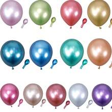 Metallic Latex Balloon Balloon 50 Units - Size 12 Different Colors - Baby Blue - View 5