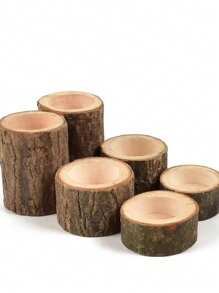 Support de bougie en bois fait main, bougeoir de style européen vintage, accessoire de décoration pour la maison et les mariages, décoration artisanale en bois en gros, support de bougie en écorce de bouleau, pièce décorative artisanale, fournitures scolaires, rentrée scolaire