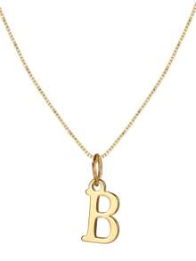 1pc Exquisite Stainless Steel Letter Pendant Necklace Suitable For Women Initials To Wear Daily Jewelry Gift - Yellow Gold - View 26