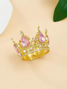 1 pieza Accesorio para el cabello con corona redonda de estilo barroco, corona de adulto para cumpleaños, corona de reina para decoración de fiesta de cumpleaños