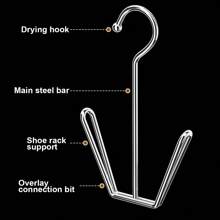 1/2 pièces en acier inoxydable robuste et durable, crochets, support minimaliste pour chaussures et vêtements, support de séchage pour vêtements de balcon, support de séchage multifonctionnel, support à chaussures pour fenêtre de balcon, support à chaussures, adapté pour dortoir étudiant, anniversaire, Noël, Halloween, cadeau de Thanksgiving, fournitures de rentrée scolaire, pour une utilisation intérieure et extérieure à la maison