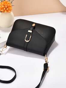 Solid Color PU Leather Women's Shoulder Bag Crossbody Bag, Fashion Party Going Out Travel Bag, Spring New Arrival - Black - View 5