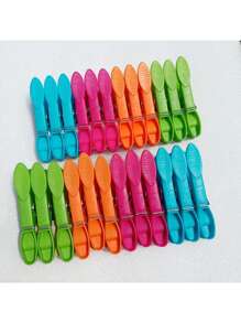 12/24/48 حبة قماش ، مشابك ملابس ملونة بلاستيكية بطول 73 مم لتعليق الملابس والجوارب ، إكسسوارات لا غنى عنها للعودة إلى المدرسة ، مشابك ملابس قوية بنوابض ، مجموعة مشابك تجفيف الملابس ، مناسبة للملابس والمناشف والجوارب (ألوان عشوائية)