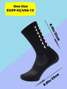 1 Pair Men's Non-Slip Soccer Socks With Footpad, Cushioned For Football/Basketball/Hockey Sports, Fall